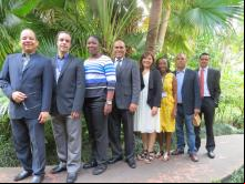 Dr. Gaspar Da Costa (coordinador académico), Dr. jaime Sapag (CAMH), Dra. Lucía Alleyne (tutora), Dr. Ricardo Goti (Ministerio de Salud de Panamá), Dra. Mónica Chavira (tutora), Dra. Claudina Cayetano (coordinadora general del curso),Dr. Akwatu Khenti (CAMH), Dr. Allan Rimola (Ministerio de Salud de Costa Rica)